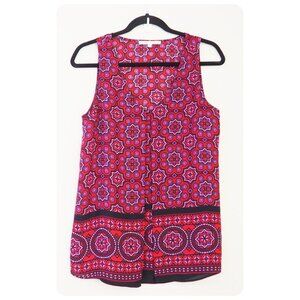!! Daniel Rainn Sleeveless Mosaic Print Blouse sz S
